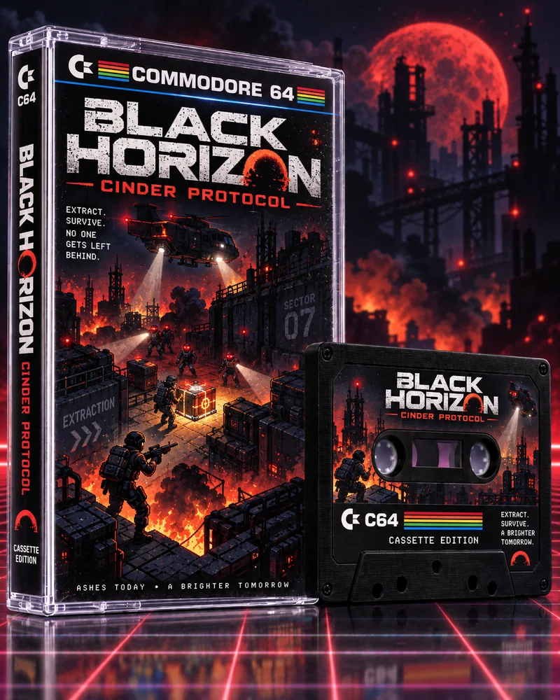 Black Horizon: Cinder Protocol retro cover artwork